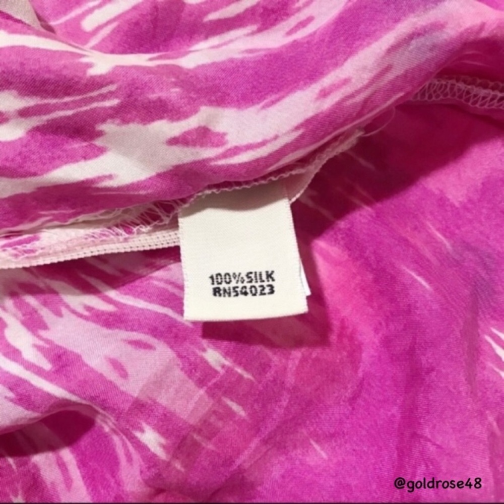 Banana Republic 100% silk hot pink halter top - Picture 7 of 8